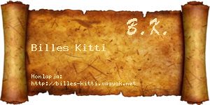 Billes Kitti névjegykártya